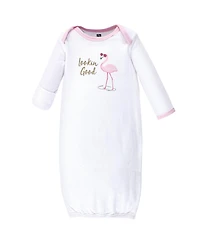 Hudson Baby Baby Girls Hudson 4Pk Interlock Gowns