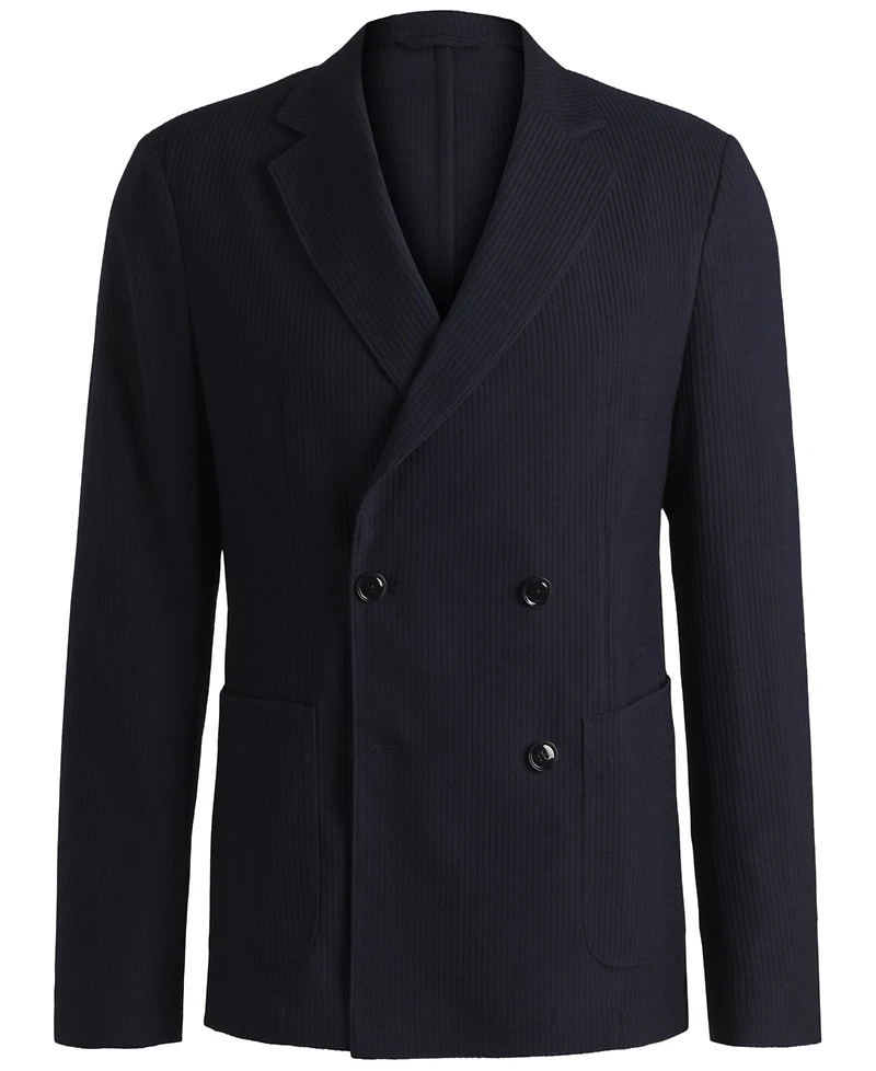 Boss by Hugo Men's Patterned Wool-Blend Slim-Fit Blazer