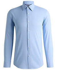 Boss by Hugo Boss Men's Structured Stretch Regular-Fit Dress Shirt