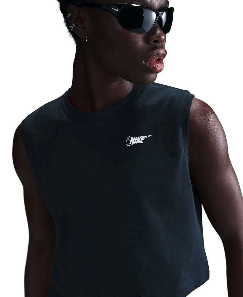 Nike Sportswear Women's Club Cotton Sleeveless Cropped Logo T-Shirt