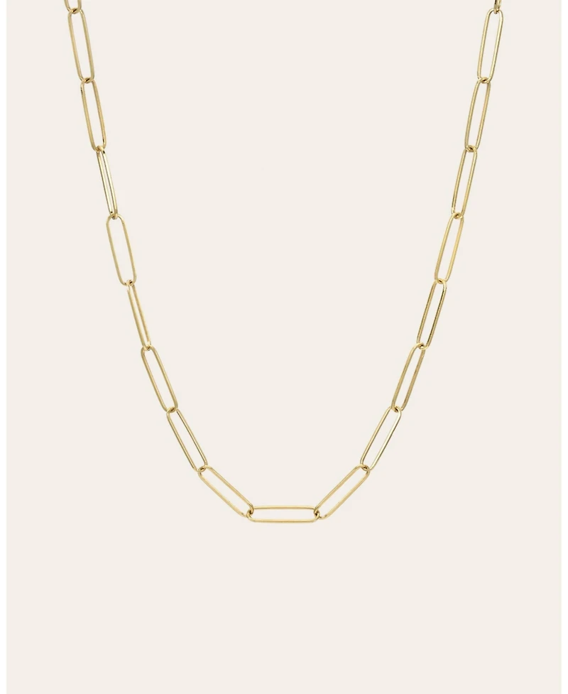 14k Gold Paper Clip Chain Necklace
