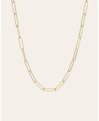 14k Gold Paper Clip Chain Necklace