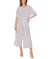 Sam & Jess Petite Chevron-Striped Tie-Hem Top