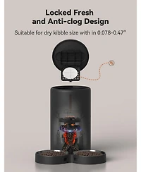 Automatic Cat Feeders 2 Cats Timed Cat Feeder with Stainless Steel Bowl, Programmable 1-6 Meals Control, Dual Power Supply Auto Pet Feeder for Cats an