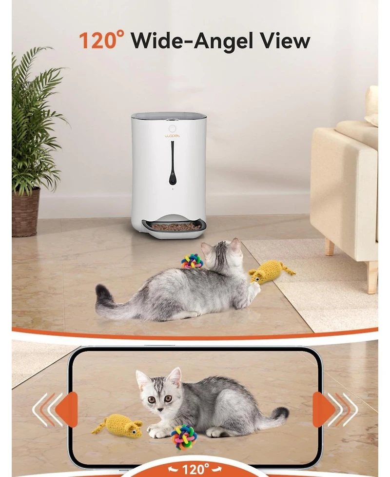 Automatic Dog Feeder with Camera, 7L Pet Feeder with 1080P Hd Video, App Control, 5G WiFi Smart Feeder for Dogs & Cats