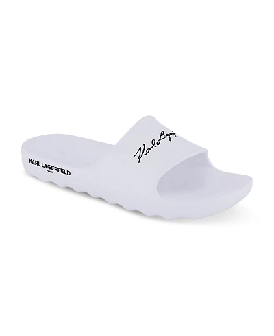 Karl Lagerfeld Paris Men's Signature Logo Pool Slide