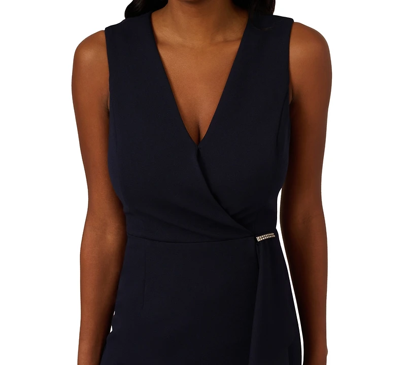 Adrianna Papell Women's Ruffled V-Neck High-Low Dress
