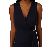 Adrianna Papell Women's Ruffled V-Neck High-Low Dress
