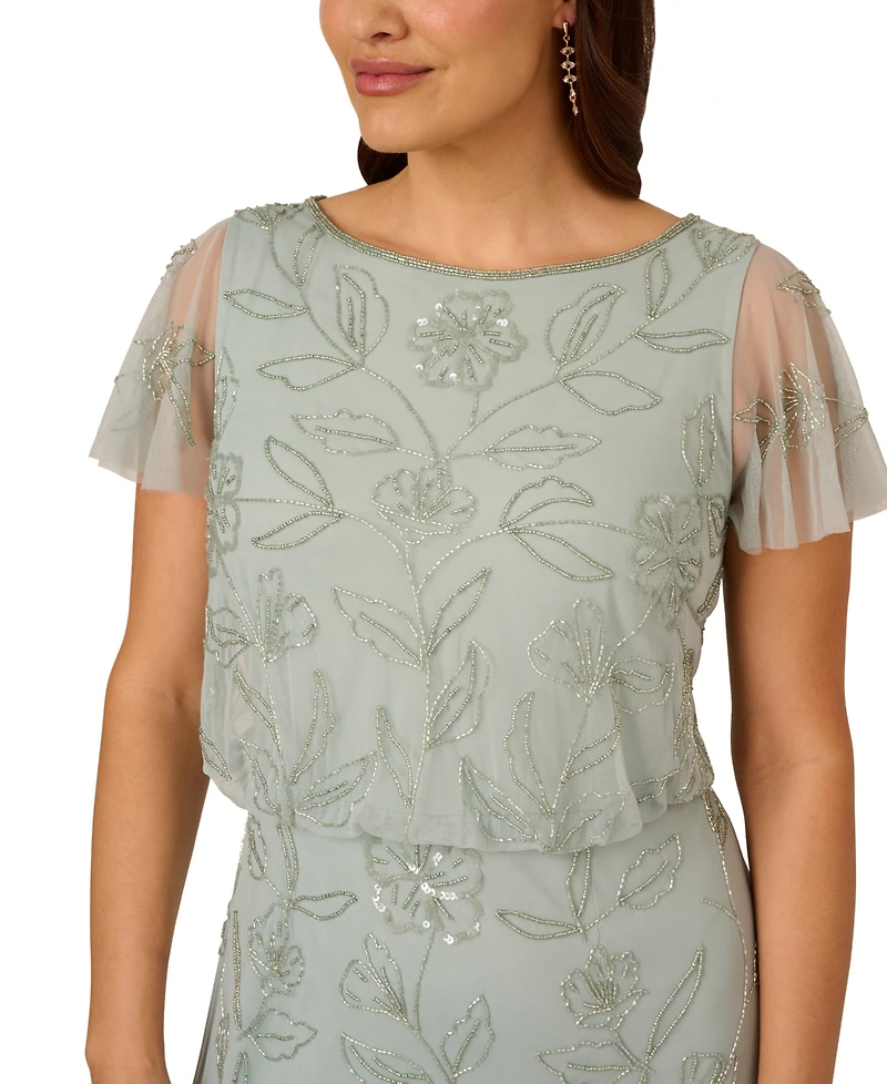 Adrianna Papell Plus Size Beaded Blouson Dress
