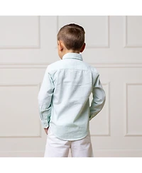 Hope & Henry Boys Long Sleeve Seersucker Button Down Shirt