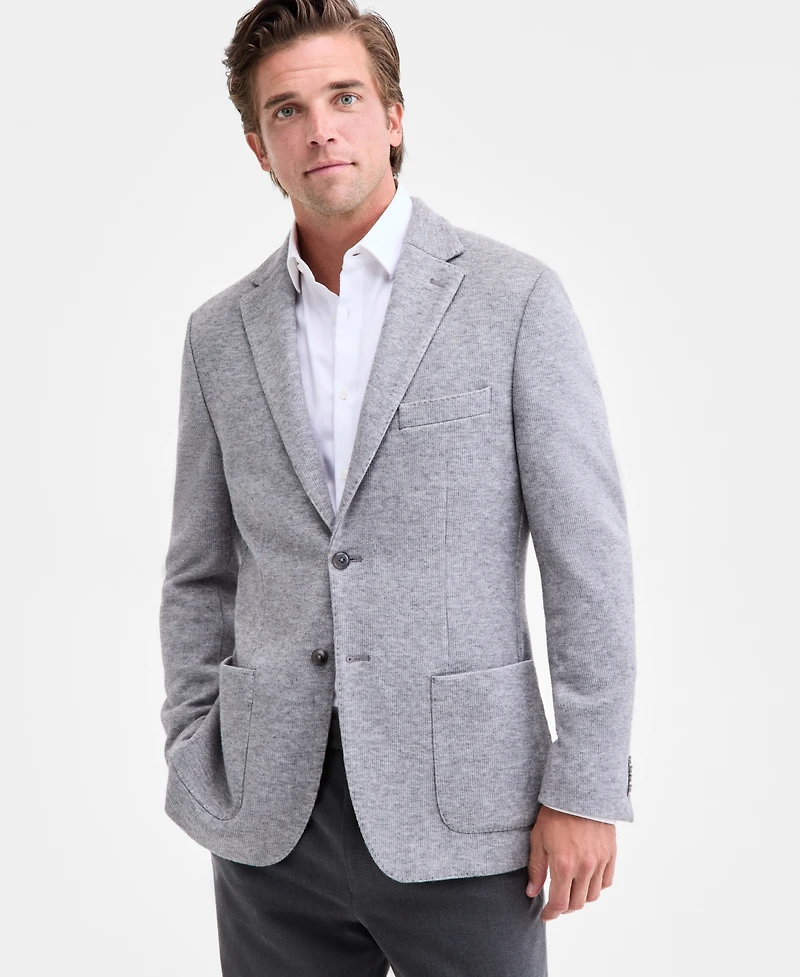 Michael Kors Men's Classic-Fit Stretch Heather Gray Knit Sport Coat