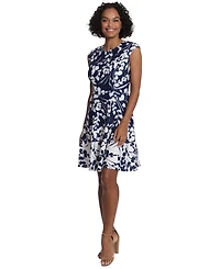 London Times Women's Floral-Print Fit & Flare Dress
