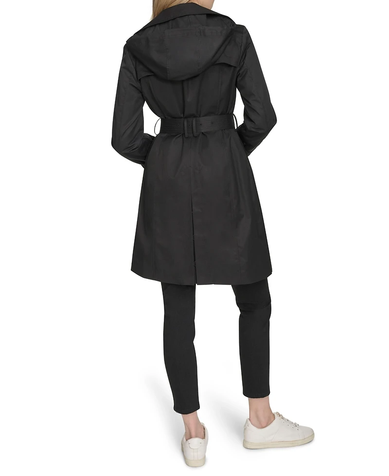 Cole Haan Signature Women's 36 1/2” D/B Trench Coat With Removable Hood