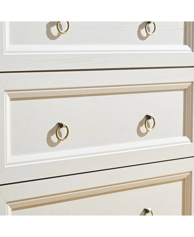 Farmhouse 5 Drawers Dresser Chests for Bedroom, Wood Rustic Tall Chest of Drawers, Dressers Organizer for Bedroom, Living Room, Hallway
