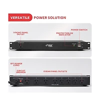 Pyle Pdu Power Strip Surge Protector – 15 Amp Power Supply Conditioner, 9 Outlets