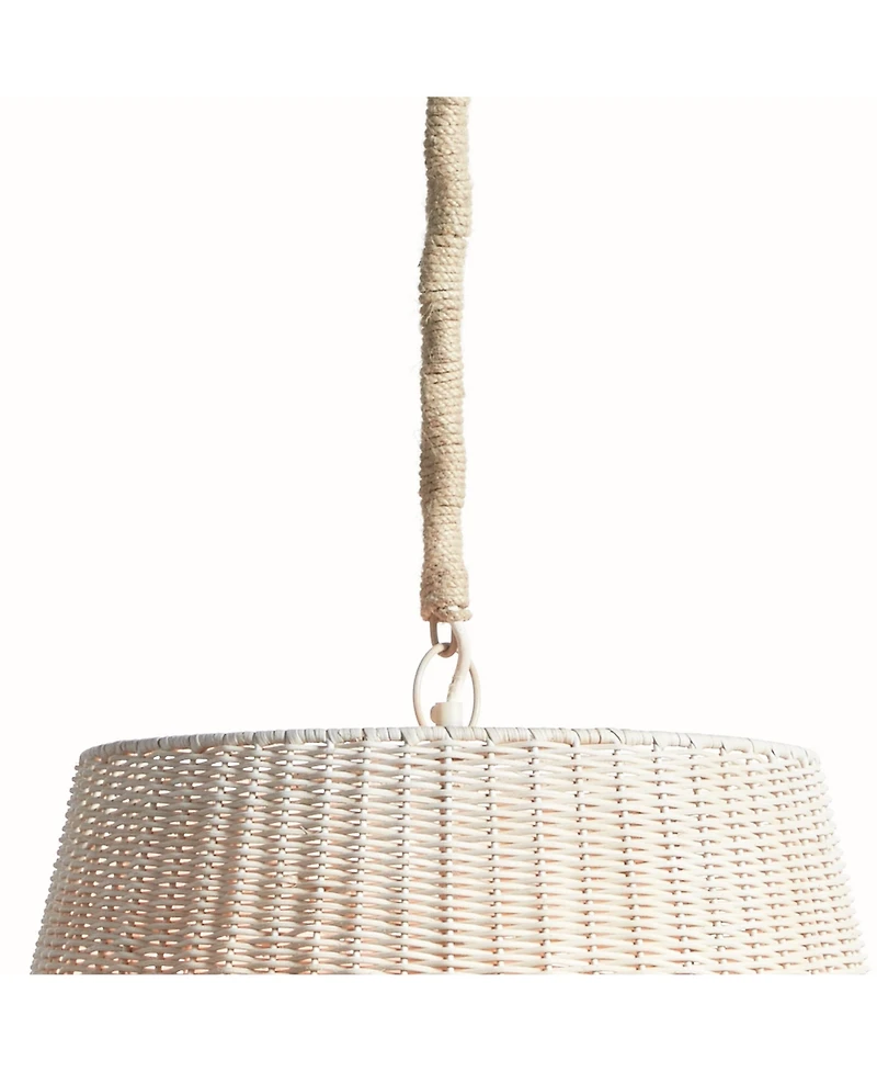 19" x 22" Linette Handwoven Rattan Hanging Pendant Light with Jute Chain