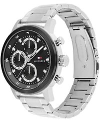 Tommy Hilfiger Men's Multifunction Silver-Tone Stainless Steel Bracelet Watch, 46mm