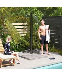 Outsunny 9.2 Gallon Slolar Heated Outdoor Shower with 2 Shower Heads
