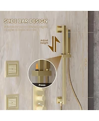 Casainc Ceiling-Mounted Thermostatic Shower System With Body Jets Handheld