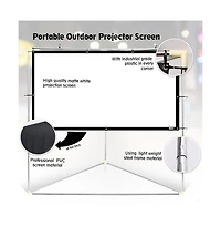 Pyle Outdoor Projector Screen – 72" Portable Viewing Display with Frame Stand, Hd 16:9 Display
