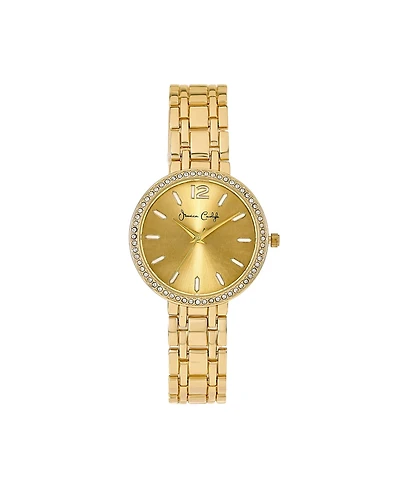 Jessica Carlyle Women's Shiny Gold Tone Metal Alloy Analog Watch, 35mm
