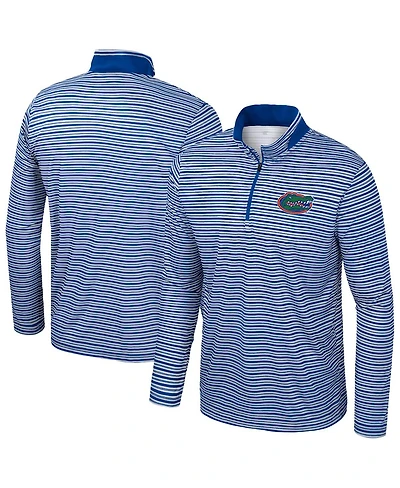 Colosseum Men's Royal Florida Gators Striped Quarter-Zip Sweatshirt