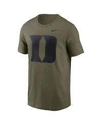 Nike Men's Olive Duke Blue Devils 2024 Military Appreciation Tonal Logo Performance T-Shirt