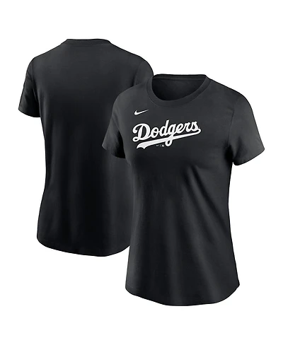 Nike Women's Black Los Angeles Dodgers Wordmark T-Shirt