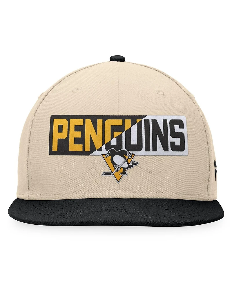 Fanatics Men's Cream/Black Pittsburgh Penguins Goalazo Snapback Hat