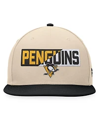 Fanatics Men's Cream/Black Pittsburgh Penguins Goalazo Snapback Hat