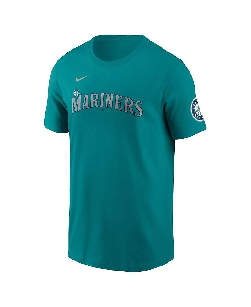 Nike Men's Julio Rodriguez Aqua Seattle Mariners Fuse Name Number Inline T-Shirt