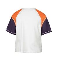'47 Brand Women's White Clemson Tigers Serenity Gia Cropped T-Shirt