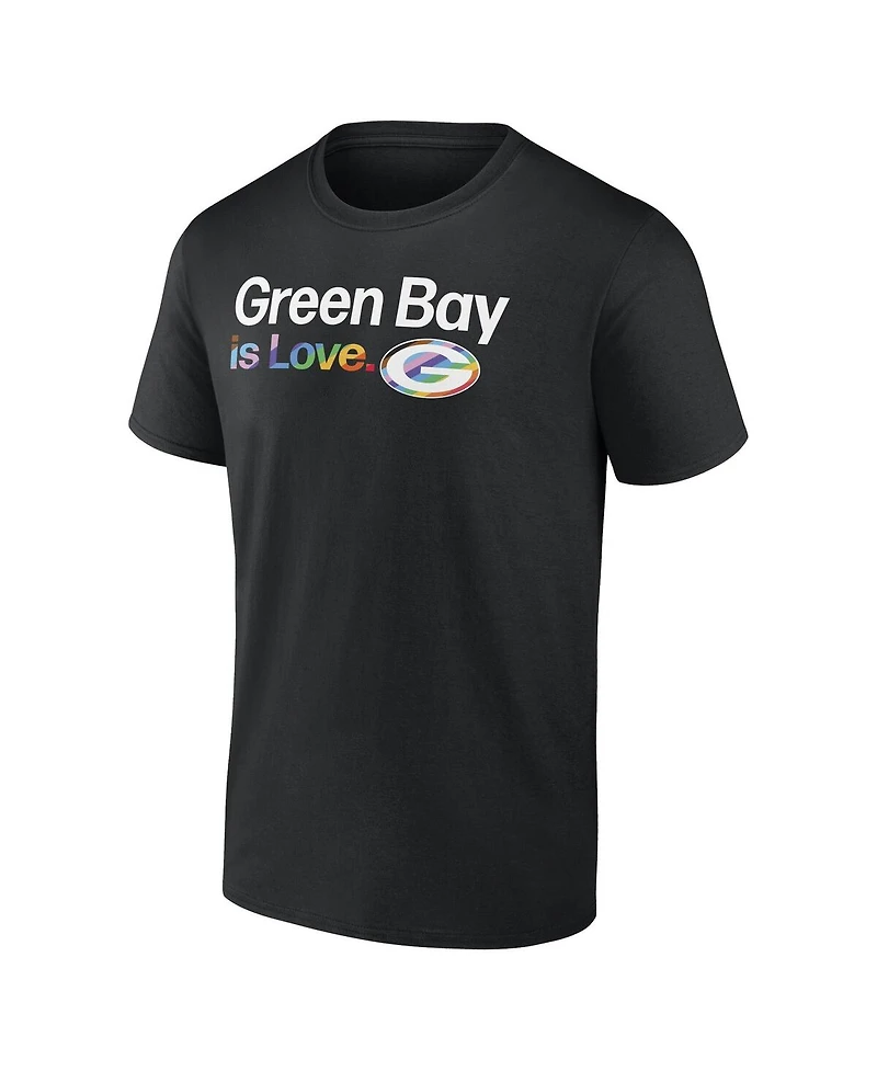 Fanatics Men's Black Green Bay Packers Pride T-Shirt