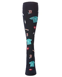 MeMoi Women's Medical Themed 8-15mmHg Graduated Compression Socks MFY08330
