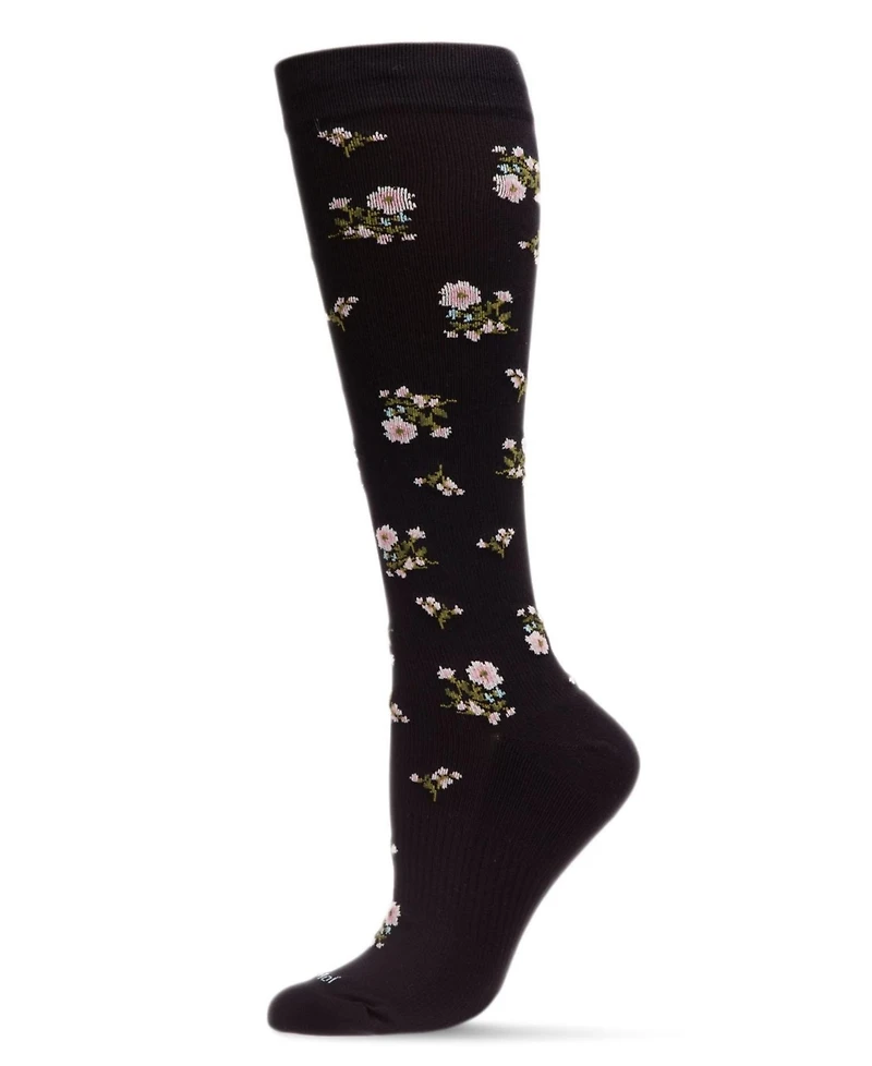 MeMoi Women's Ditsy Floral Nylon 15-20mmHg Graduated Compression Socks UOY07414