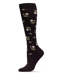 MeMoi Women's Ditsy Floral Nylon 15-20mmHg Graduated Compression Socks UOY07414
