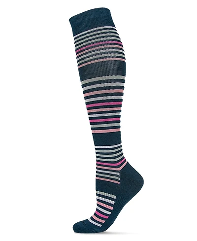 MeMoi Women's Classic Stripes 8-15mmHg Graduated Compression Socks MFY06346
