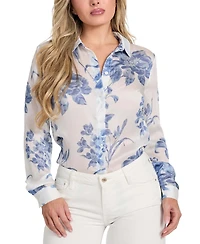 Guess Women's Printed Button-Front Shirt