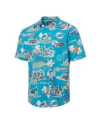 Reyn Spooner Men's Aqua Miami Dolphins Scenic Button-Down Shirt