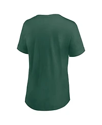 Fanatics Women's Green Miami Hurricanes True Classics Slub Flowy V-neck T-Shirt