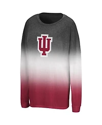 Colosseum Women's Black Indiana Hoosiers Winkle Dip Dye Long Sleeve T-Shirt