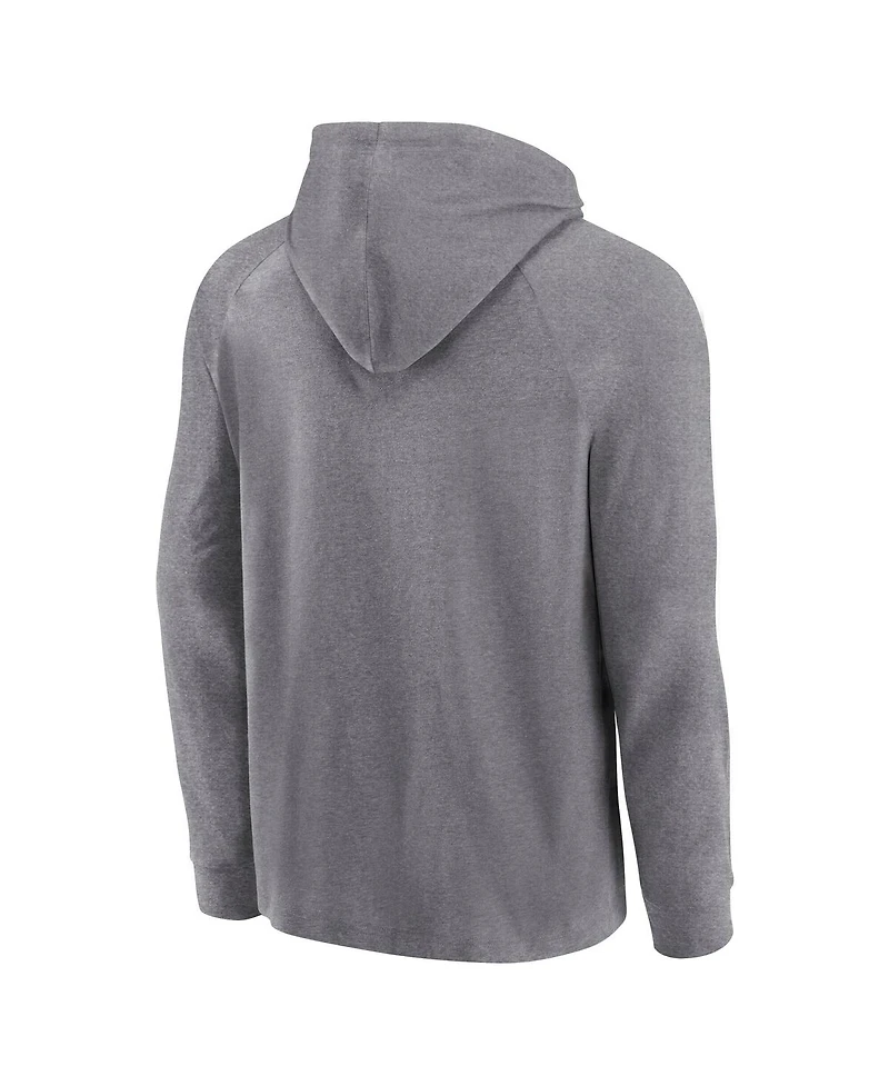 Fanatics Men's Gray Miami Marlins No Time Off Raglan Pullover Hoodie