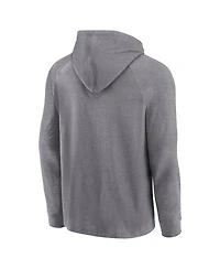 Fanatics Men's Gray Miami Marlins No Time Off Raglan Pullover Hoodie