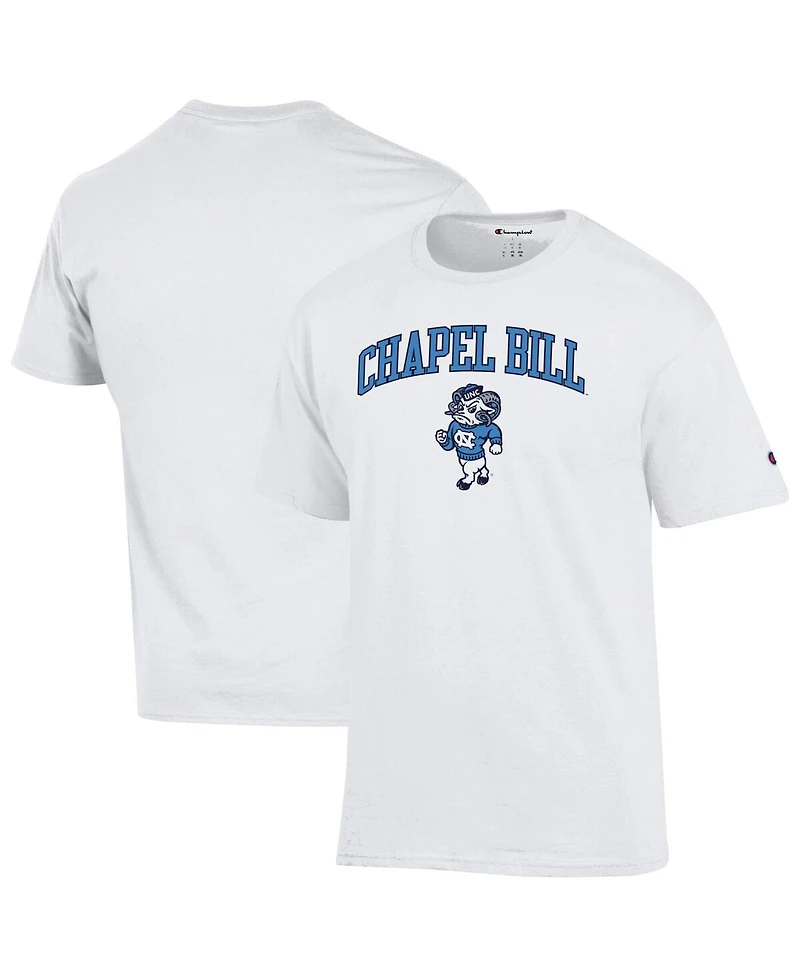 Champion Men's White North Carolina Tar Heels Chapel Bill Mascot T-Shirt