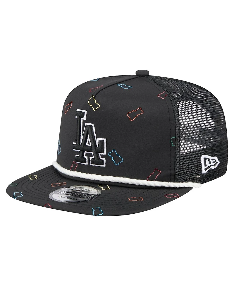 New Era Men's Black Los Angeles Dodgers Gummy Golfer Trucker Adjustable Hat