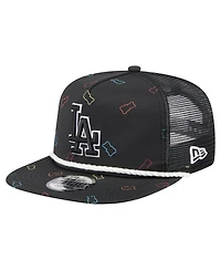 New Era Men's Black Los Angeles Dodgers Gummy Golfer Trucker Adjustable Hat