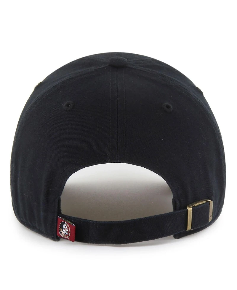 '47 Brand Men's Black Florida State Seminoles Clean Up Adjustable Hat