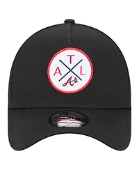 New Era Men's Black Atlanta Braves 9FORTY A-Frame Adjustable Hat