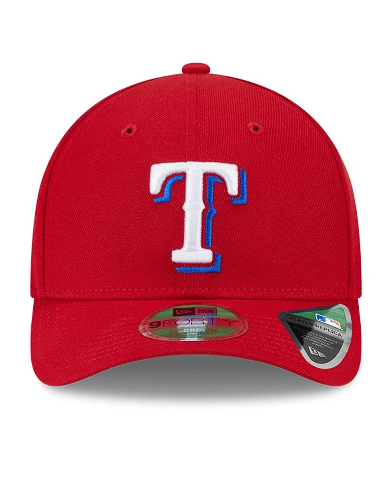 New Era Men's Red Texas Rangers Player Replica 9FORTY Adjustable Hat