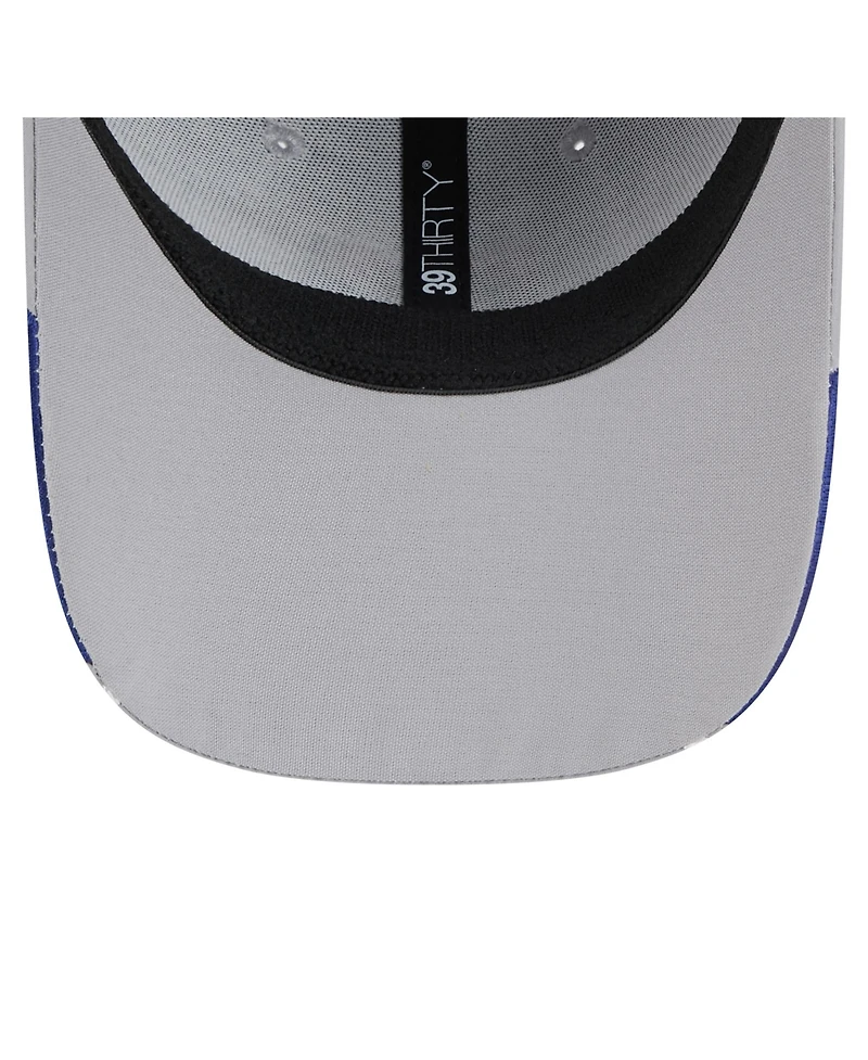 New Era Men's Gray Texas Rangers Linear 39THIRTY Flex-Fit Hat